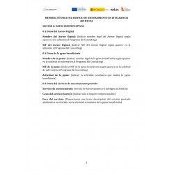 Plantilla de justificación para Kit Consulting en Inteligencia Artificial